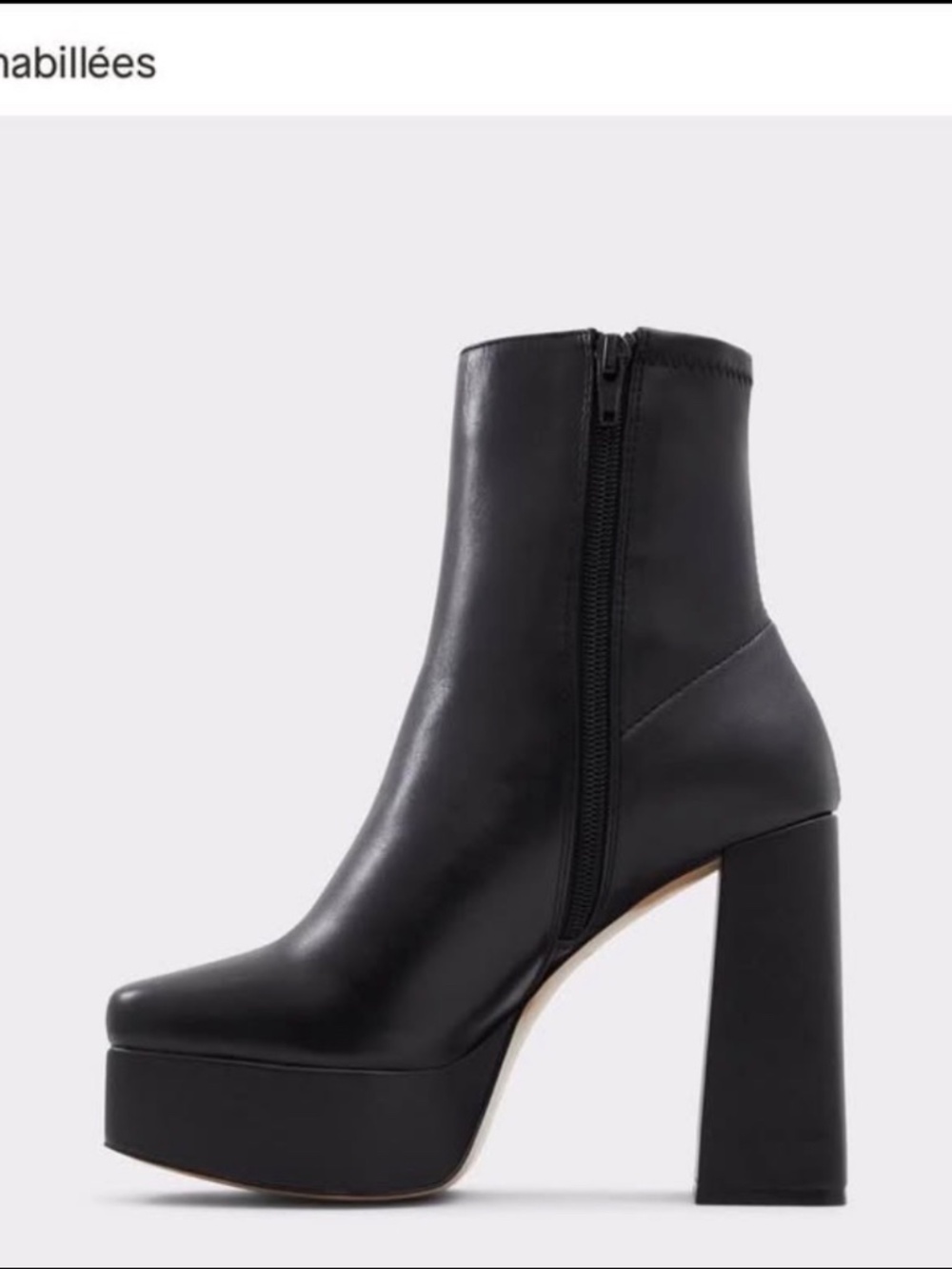 ALDO - leather black platform booties 37 - Picture 6 of 7
